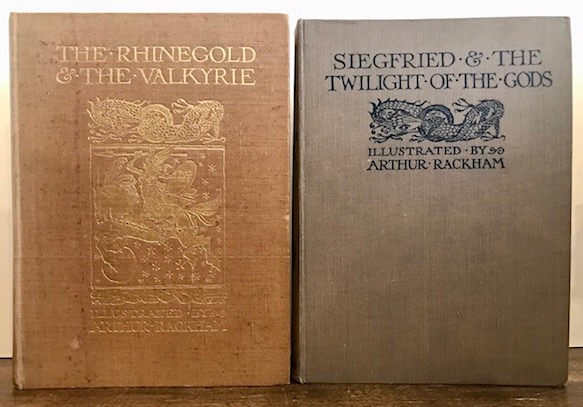 Richard Wagner The Ring of the Niblung. A trilogy with a prelude... translated into English by Margaret Armour with illustrations by Arthur Rackham. I. The Rinhegold and The Valkyrie. II. Siegfried and The Twilight of the Gods 1910-1924 London - New York William Heinemann - Doubleday, Page & Co.